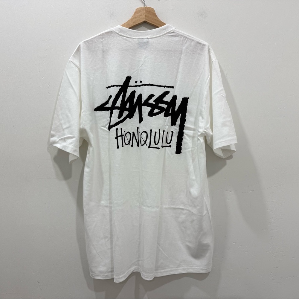 NWT Stussy Honolulu Exclusive White Tee Men’s Sz Large